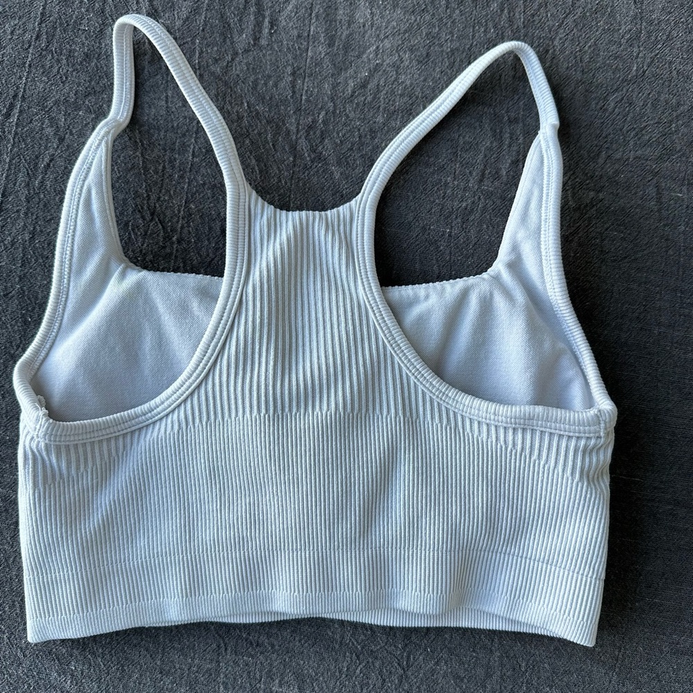 All In Motion White Ribbed Bra - Picture 2 of 4